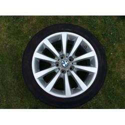 BMW 5 series F10/F11 18 inch alloy wheel with runflat tyre