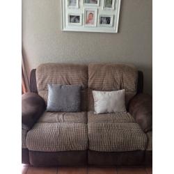 2x two seater recliner sofas