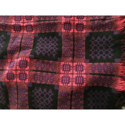 Immaculate Welsh tapestry blanket purple and black