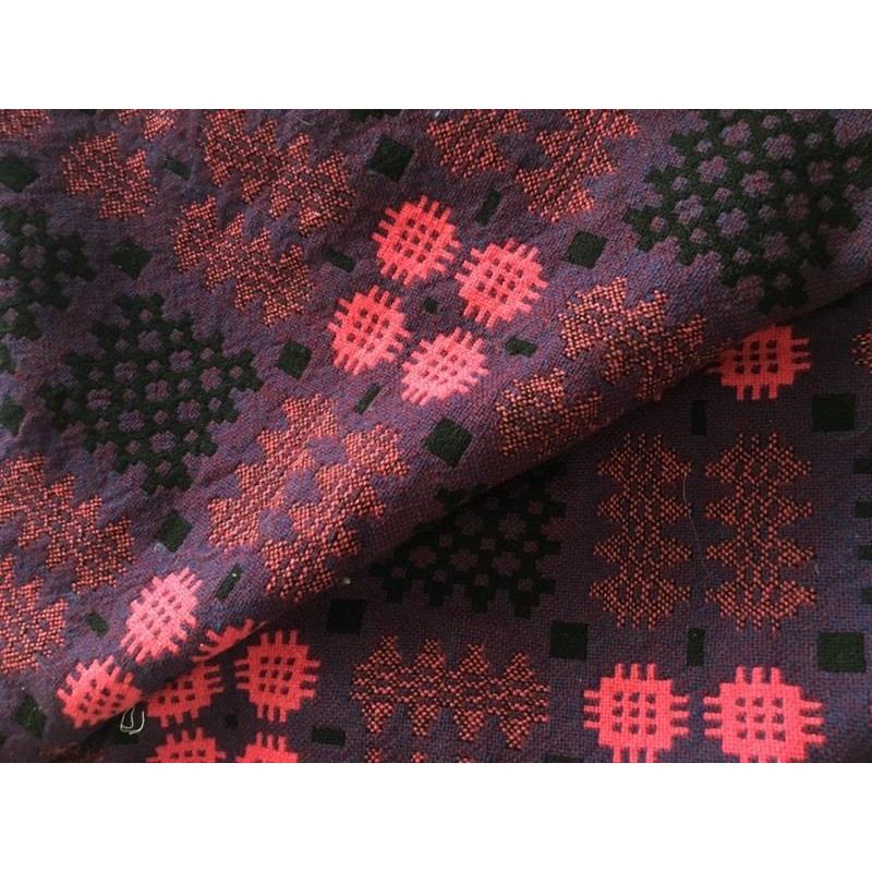 Immaculate Welsh tapestry blanket purple and black