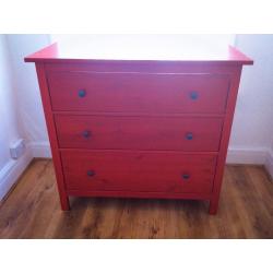 Ikea Hemnes Drawers Draws in Red