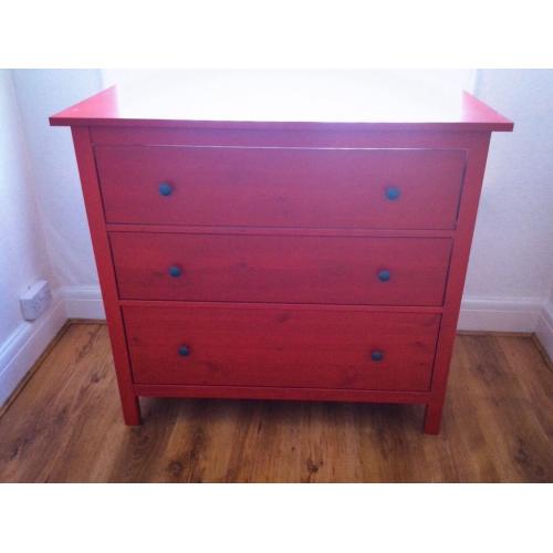 Ikea Hemnes Drawers Draws in Red