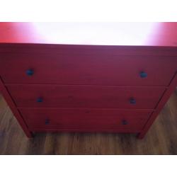 Ikea Hemnes Drawers Draws in Red