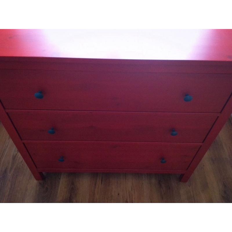Ikea Hemnes Drawers Draws in Red