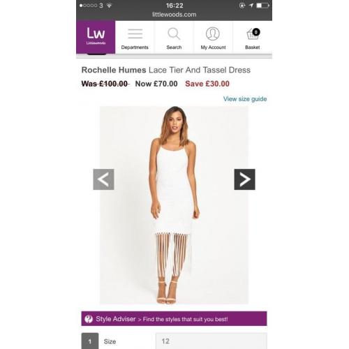 Brand new size 16 White tassle dress