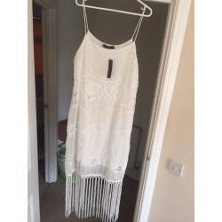 Brand new size 16 White tassle dress