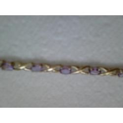 BEAUTIFUL 9CT GOLD BRACELET WITH AMETHYST