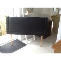 Black leather double size headboard