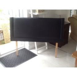 Black leather double size headboard