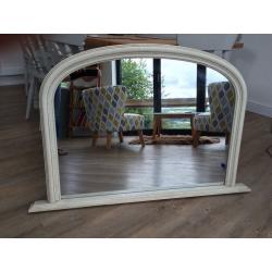 Large cream mantle mirror