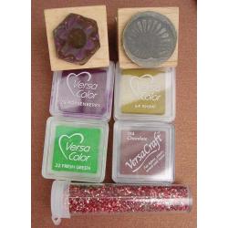 MIXTURE of PAPERCRAFT / CARD MAKING ITEMS Punches, Stickers, Paper, Rubber Stamping COLLECTION ONLY