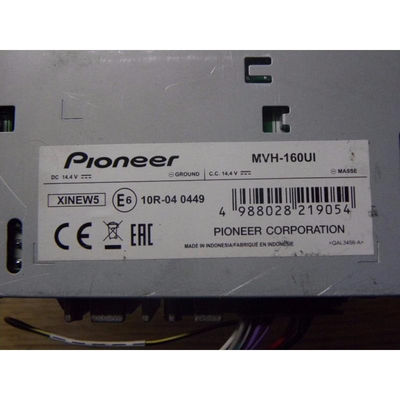 PIONEER MVH-160UI - IPHONE IPOD AUDIO RADIO WMA AUX IN USB MP3 - LEADS INCLUDED