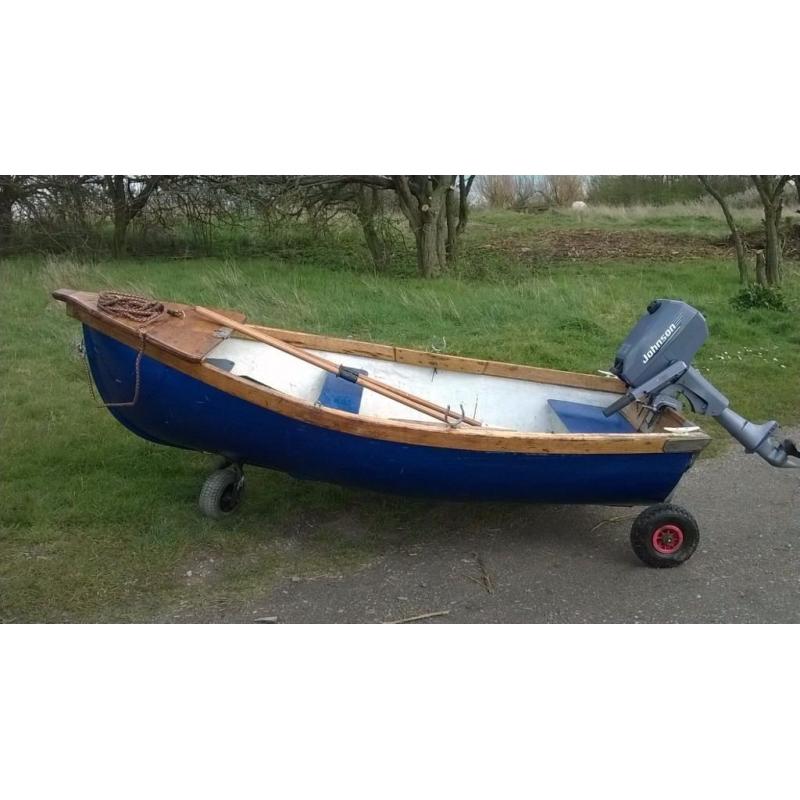 8 and a 1/2 ft Dinghy with Johnson 4HP Outboard engine
