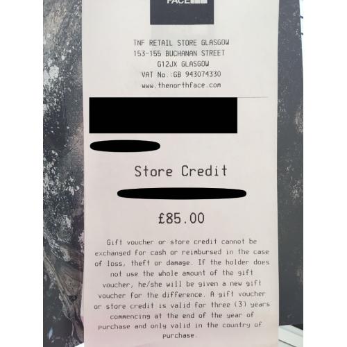 Northface Voucher- credit