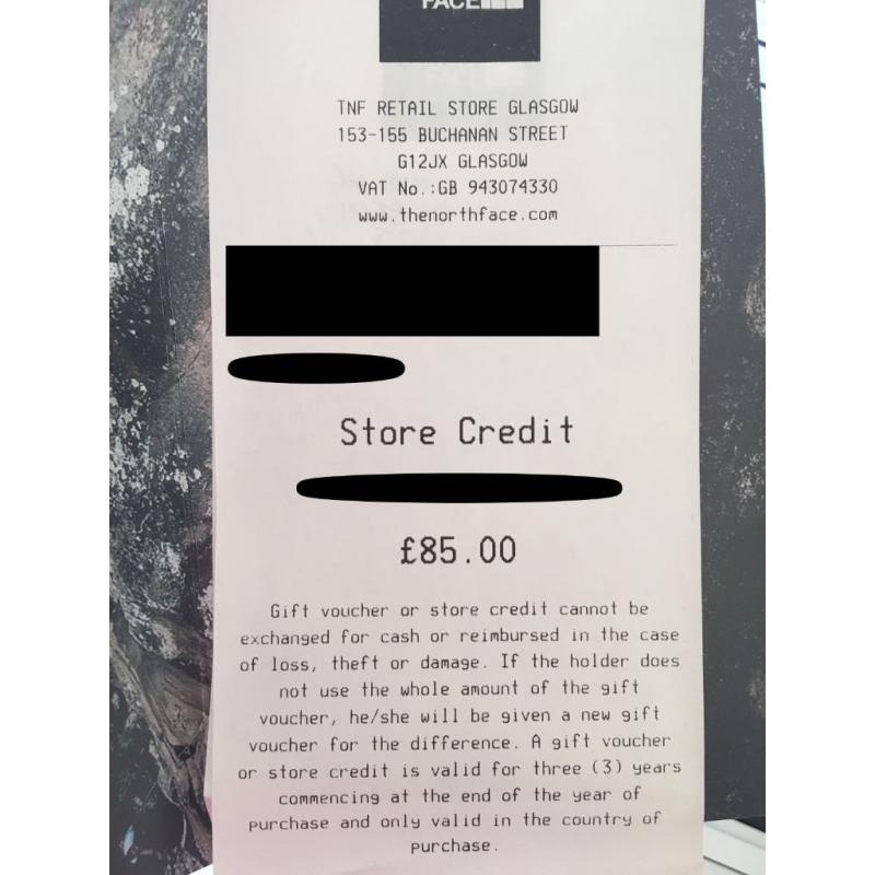 Northface Voucher- credit