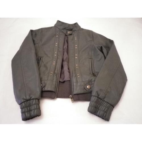 Girls Faux Leather Bomber Style Jacket Age 8-9 years