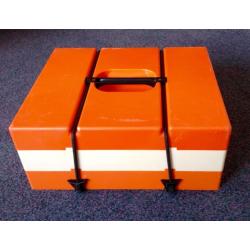 60s 70s Vintage Retro Pac-A-Pic Stacking Picnic Set Camper Van Orange & White great fun