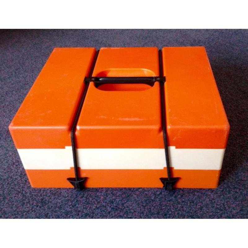60s 70s Vintage Retro Pac-A-Pic Stacking Picnic Set Camper Van Orange & White great fun