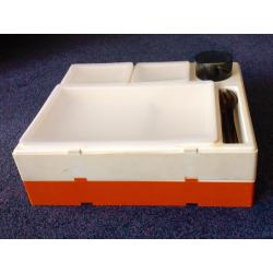 60s 70s Vintage Retro Pac-A-Pic Stacking Picnic Set Camper Van Orange & White great fun