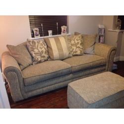 4 seater sofa and pouf