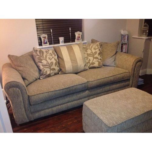 4 seater sofa and pouf