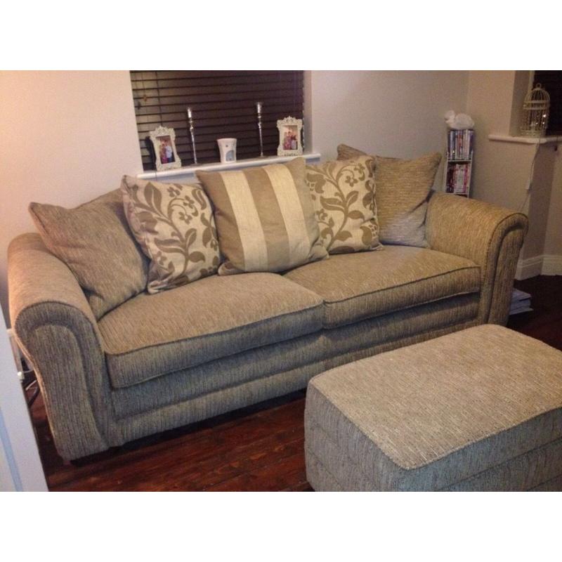 4 seater sofa and pouf
