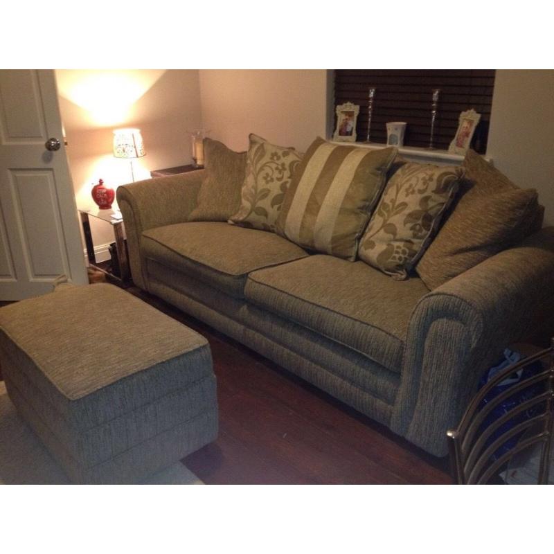 4 seater sofa and pouf
