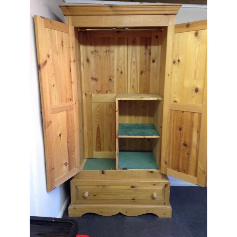 Solid Pine Double Wardrobe