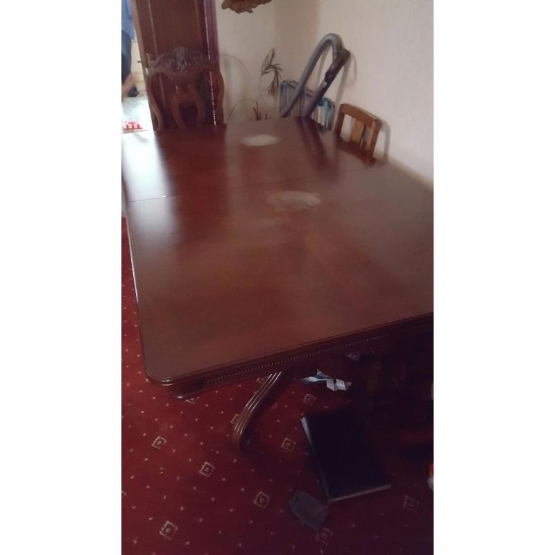 cherry wood extendable table (6-8)