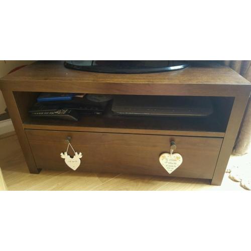 Next dark wood tv unit/unit with drawer