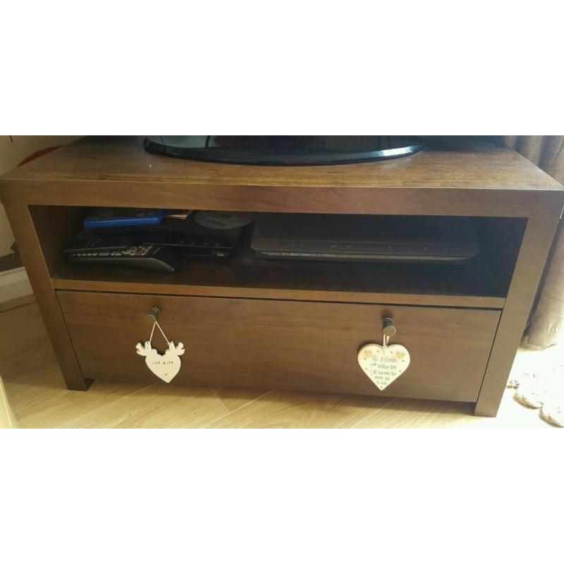 Next dark wood tv unit/unit with drawer
