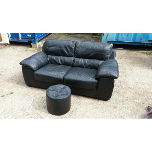 Black leather 2 seater