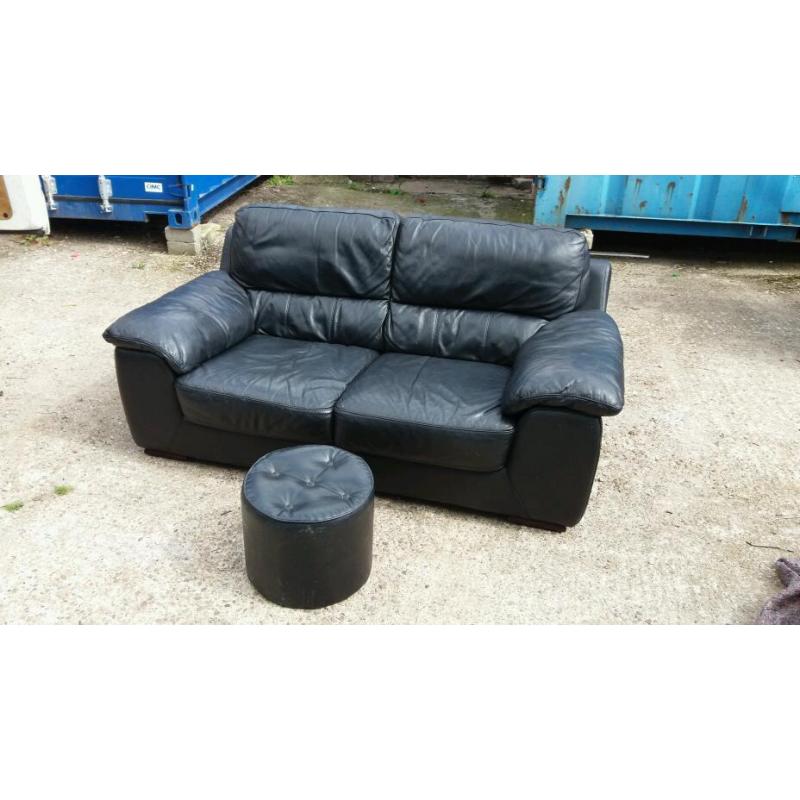 Black leather 2 seater