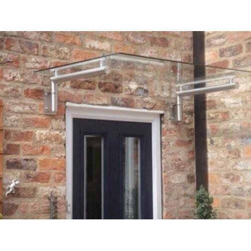 Glass, stainless steel canopy, 1440 mm wide