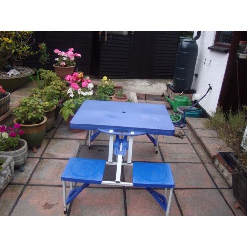 garden and camping picnic table with seats