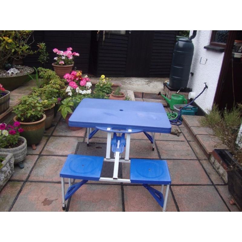 garden and camping picnic table with seats