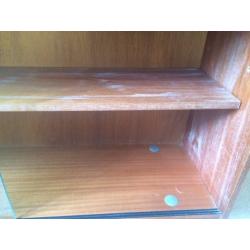 Vintage glass fronted shelving cabinet/bureau