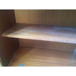 Vintage glass fronted shelving cabinet/bureau