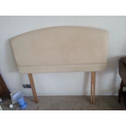 Cream Headboard 4ft in Suede Effect