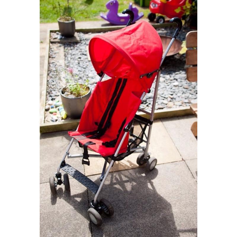 Red Lightweight Fold-up Baby/ Toddler Buggy
