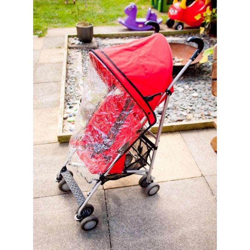Red Lightweight Fold-up Baby/ Toddler Buggy