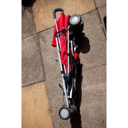 Red Lightweight Fold-up Baby/ Toddler Buggy