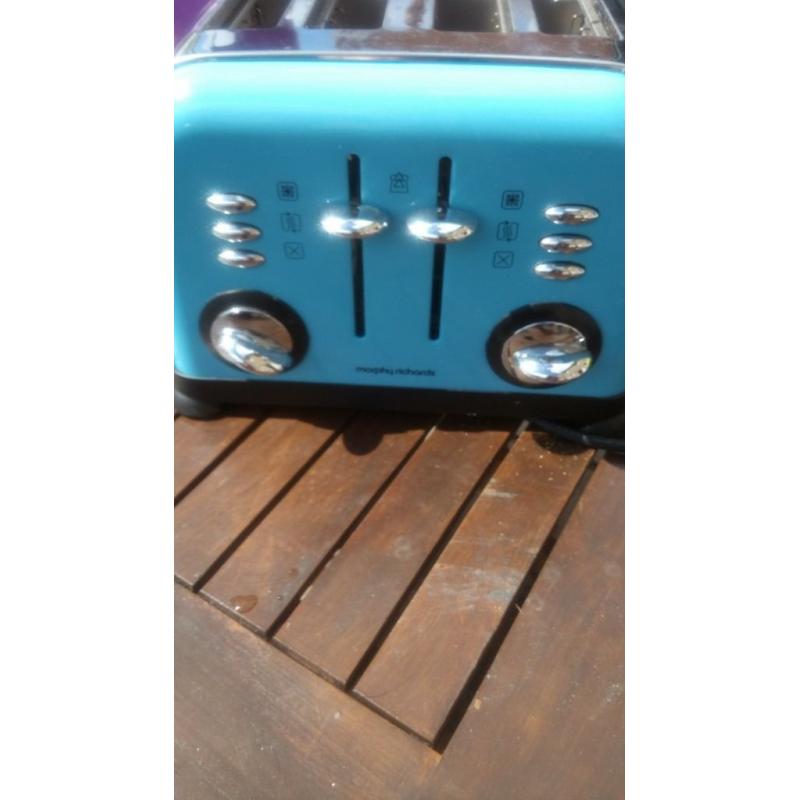 Morphy Richards aqua blue 4 slice toaster