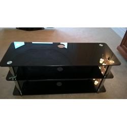 Black glass TV and DVD Player stand
