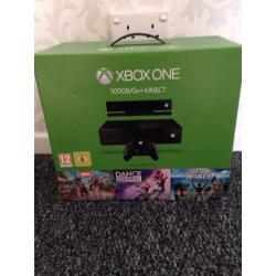 Xbox one 500 go with Kinect brand new and sealed with 7 game bundle