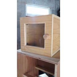 Wooden storage box with window