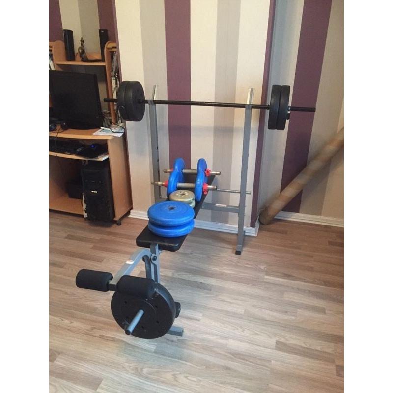 Weights bench and weights