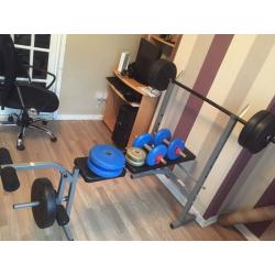 Weights bench and weights