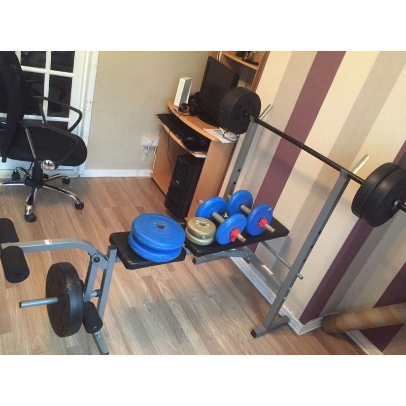 Weights bench and weights