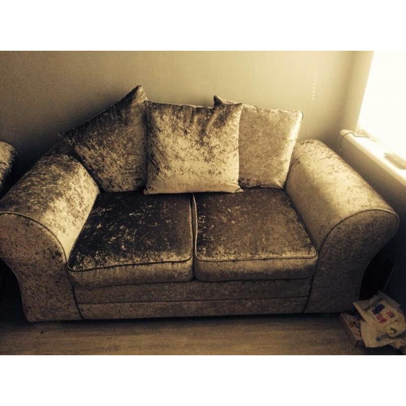 2 & 3 seater full crushed velvet sofas for sale brand new